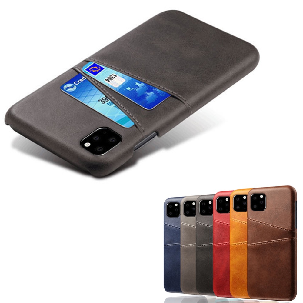 Iphone 12/12 Pro skydd skal fodral skinn läder kort visa amex  - 2