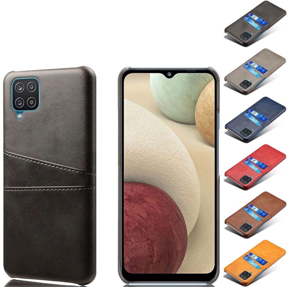 Korthållare Samsung A12 skal mobilskal hål åt laddare hörlurar