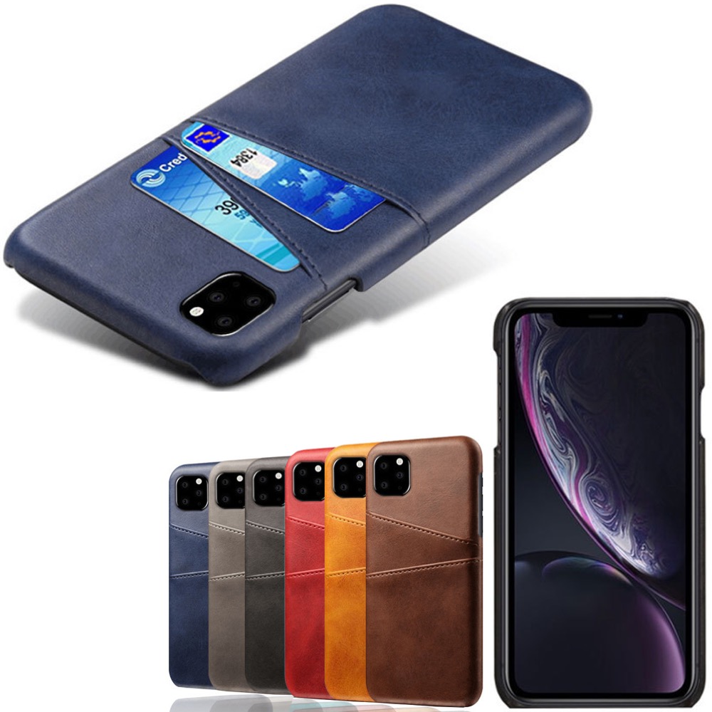 Iphone 12 Pro Max skydd skal fodral skinn läder kort visa amex  - 4