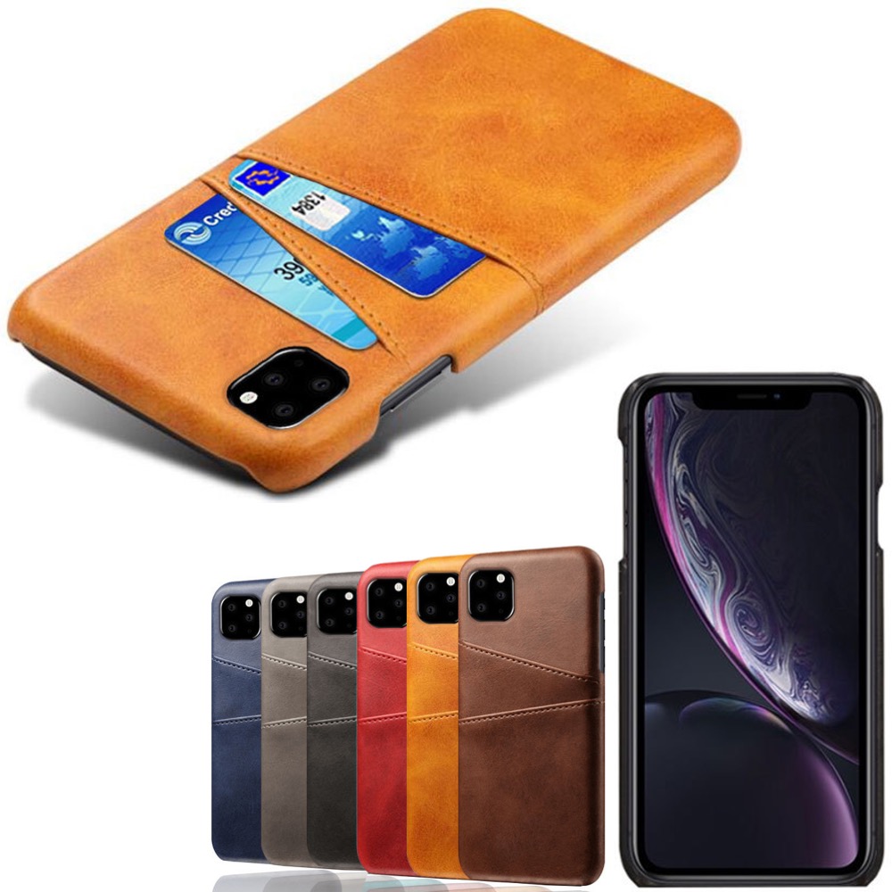 Iphone 12 Pro Max skydd skal fodral skinn läder kort visa amex  - 8