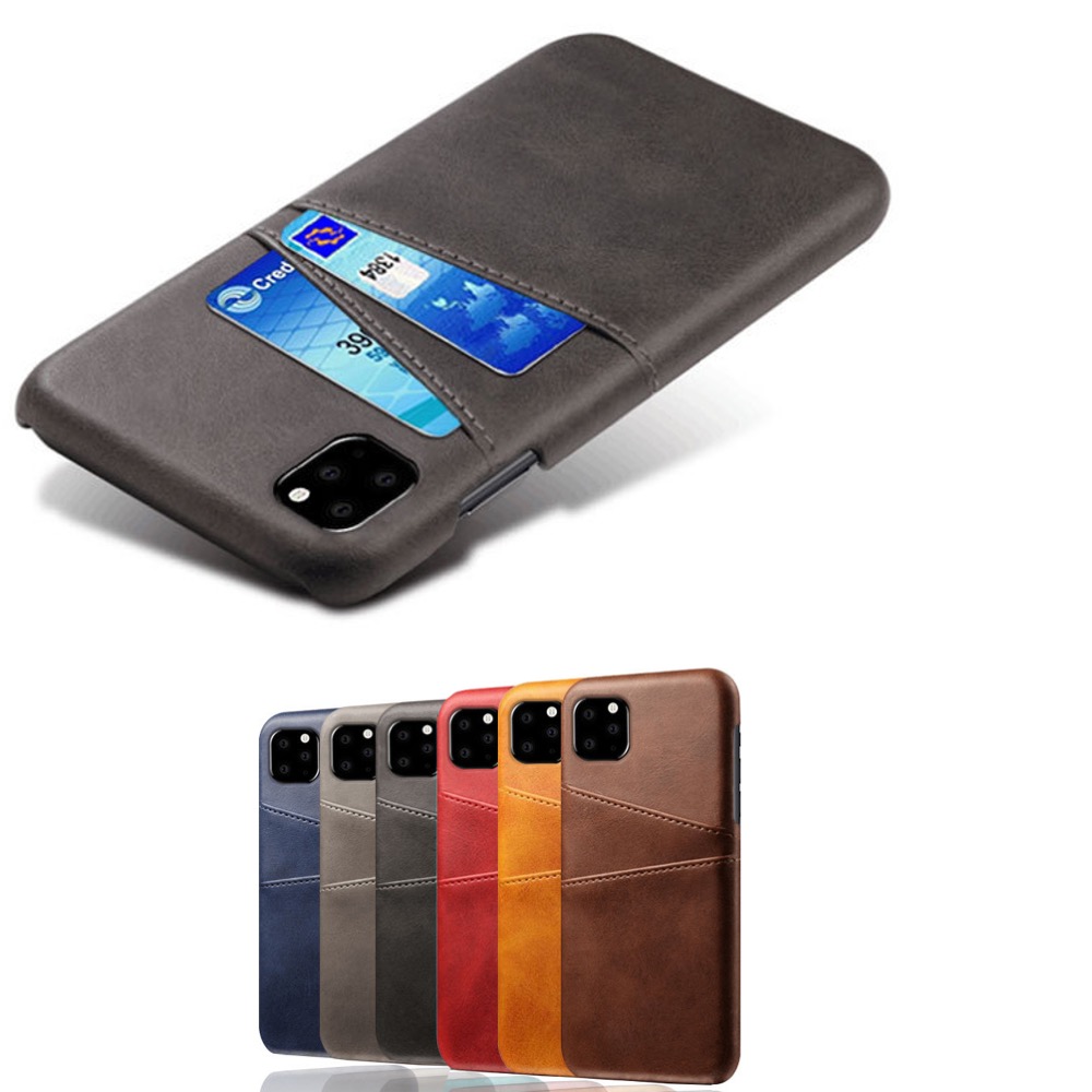 Iphone 12 Pro Max skydd skal fodral skinn läder kort visa amex  - 2