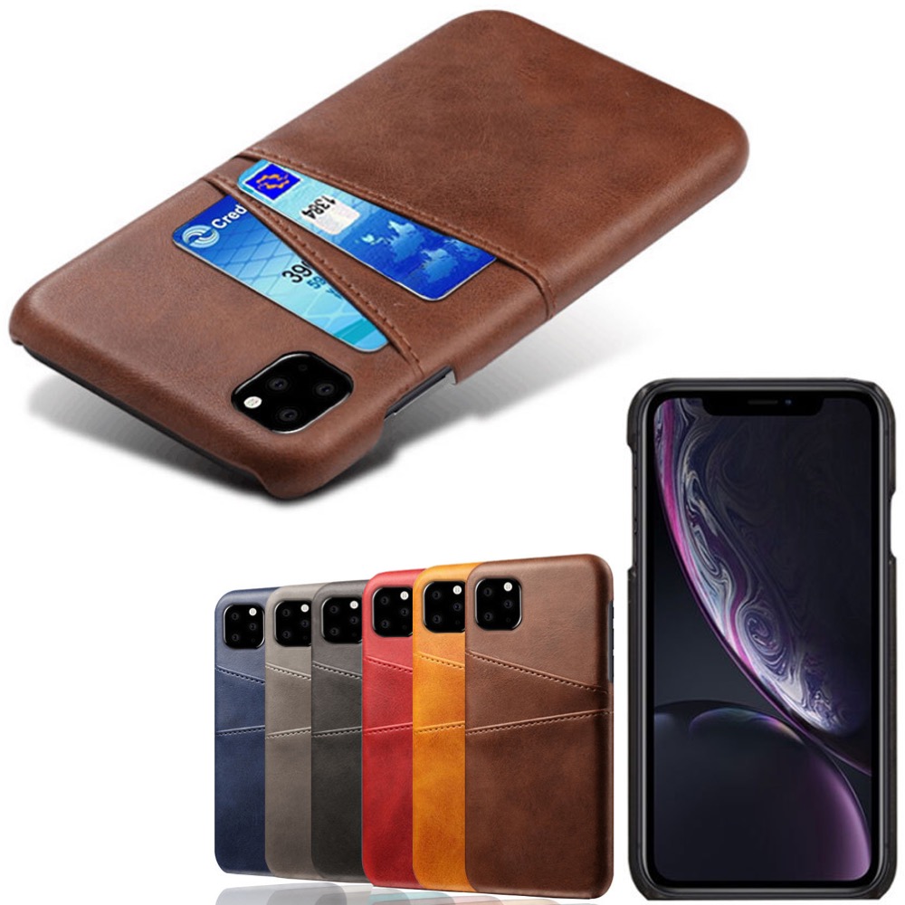 Iphone 12 Pro Max skydd skal fodral skinn läder kort visa amex  - 10