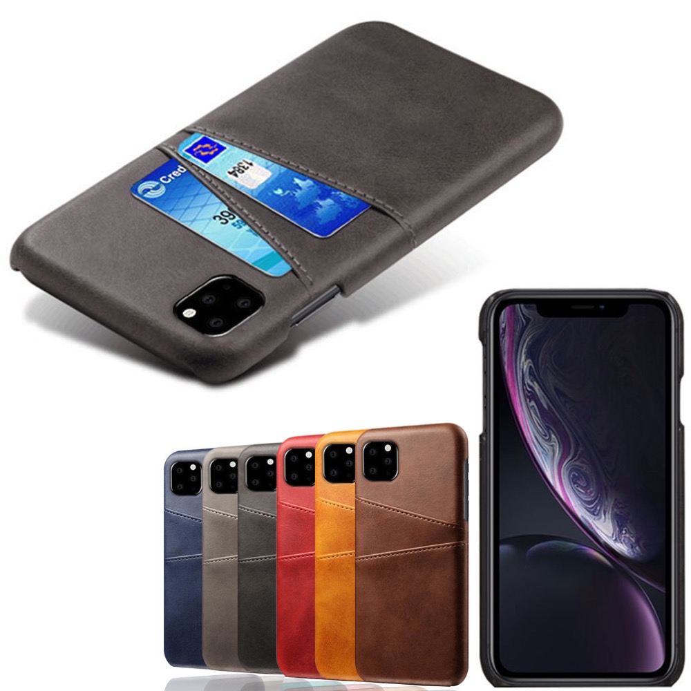 Iphone 12 Pro Max skydd skal fodral skinn läder kort visa amex 