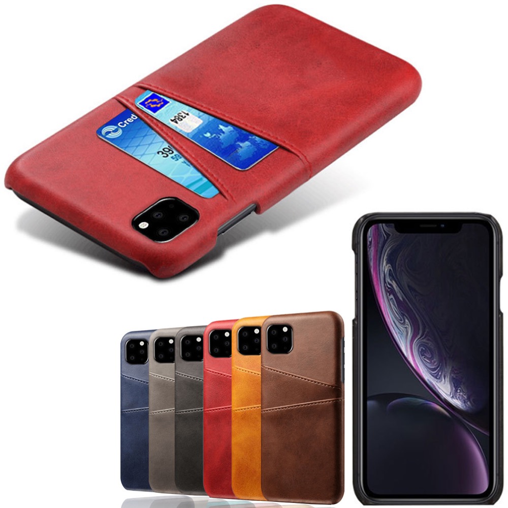 Iphone 12 Pro Max skydd skal fodral skinn läder kort visa amex  - 6