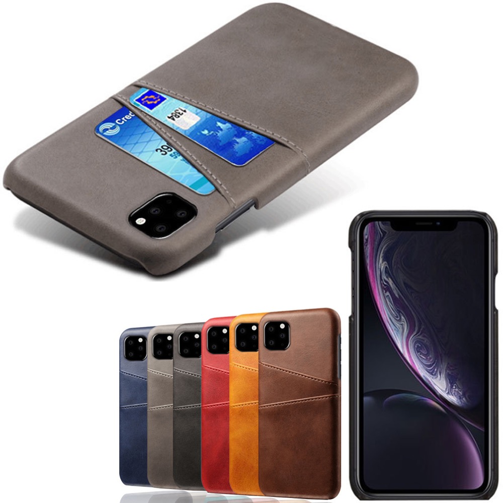 Iphone 12 Pro Max skydd skal fodral skinn läder kort visa amex  - 12