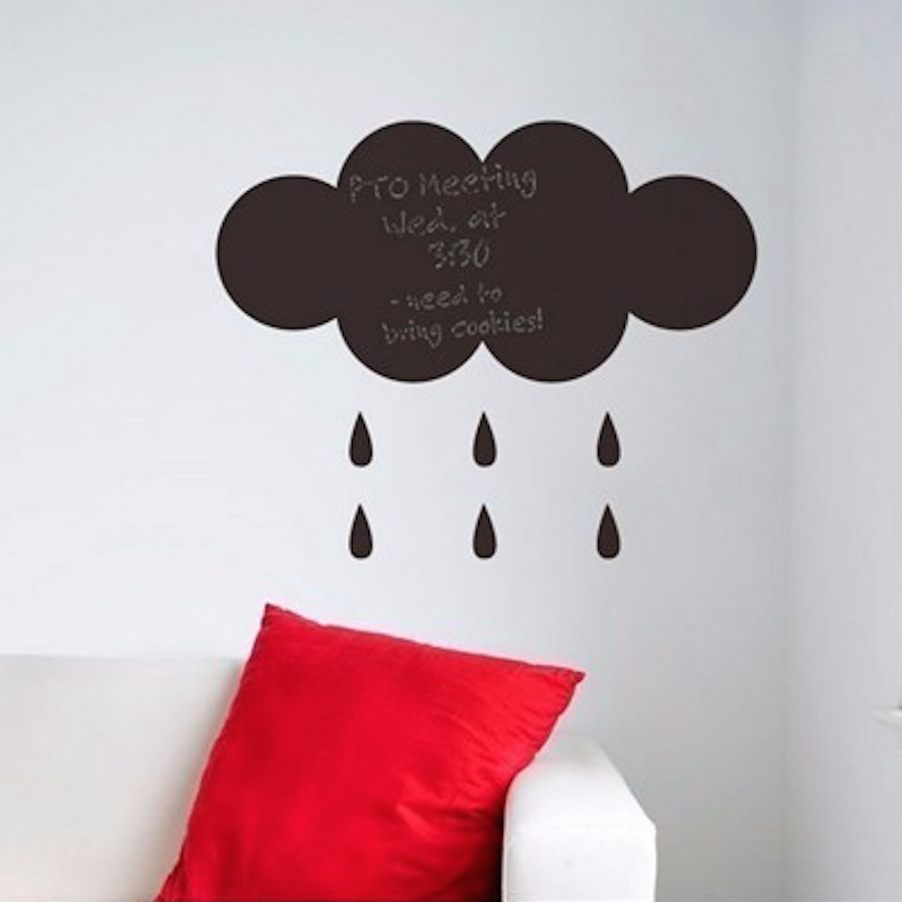 Blackboard moln med regndroppar barnrum meddelande text - 2