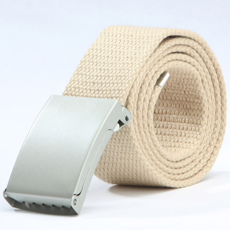 Bälte canvas tyg 44 skärp herr/dam/barn svart / silver spänne - 43