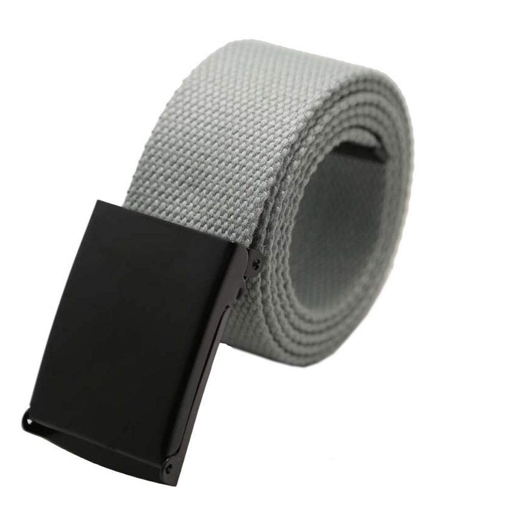 Bälte canvas tyg 44 skärp herr/dam/barn svart / silver spänne - 24