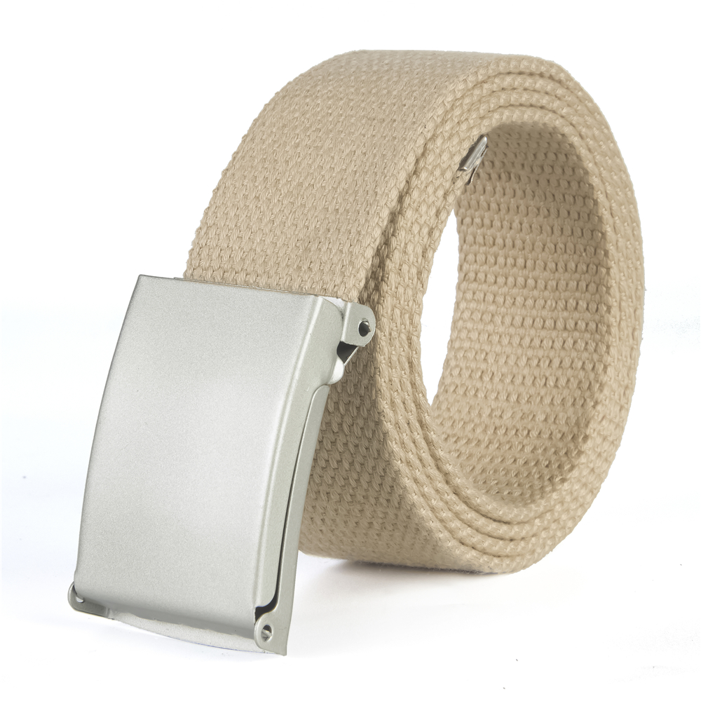 Bälte canvas tyg 44 skärp herr/dam/barn svart / silver spänne - 42
