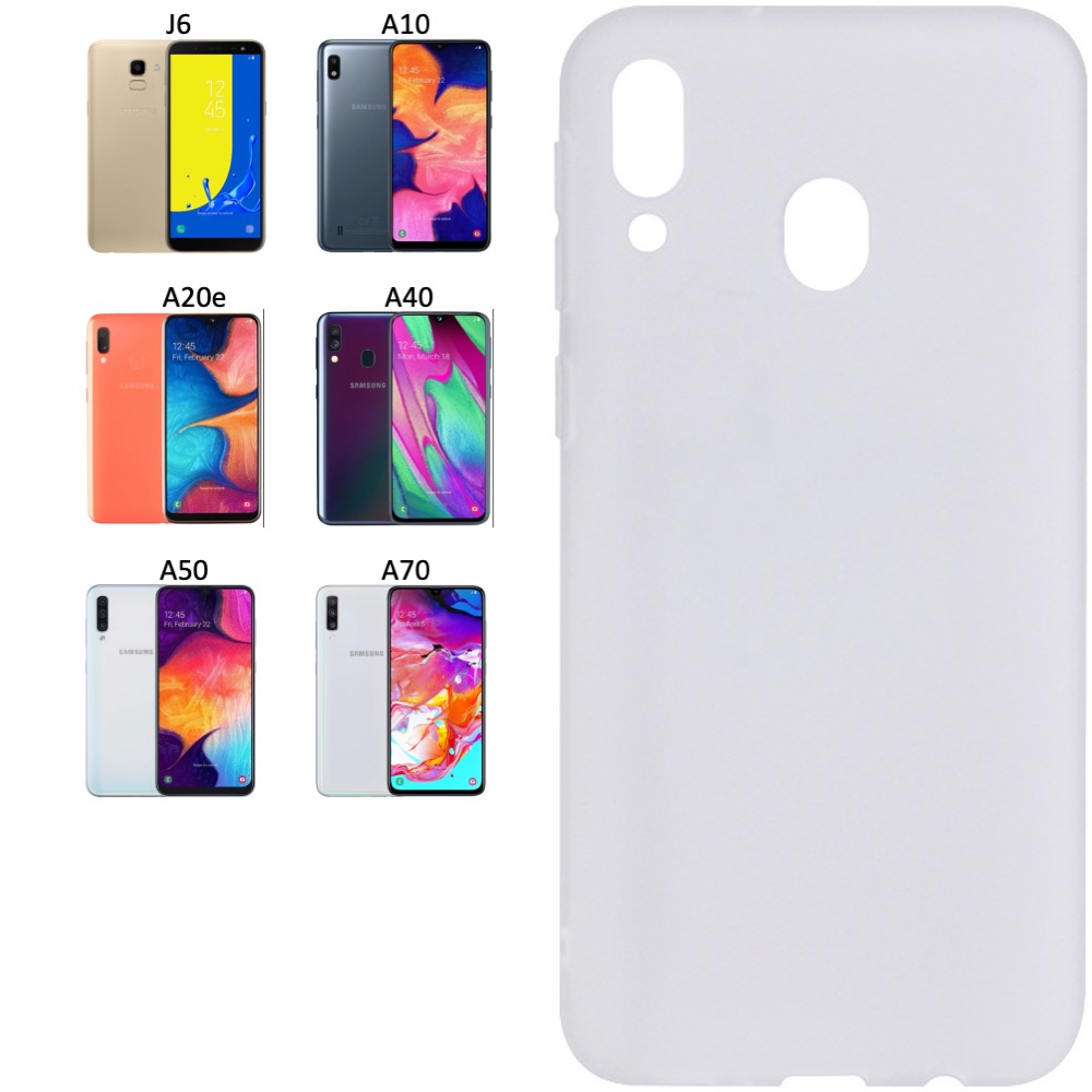 Silikon TPU skal Samsung A20e/A70/A50/A40/A10/J6 fodral svart - - 8