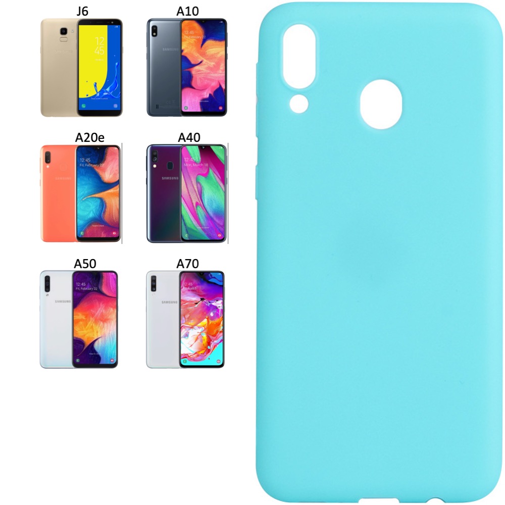 Silikon TPU skal Samsung A20e/A70/A50/A40/A10/J6 fodral svart - - 5