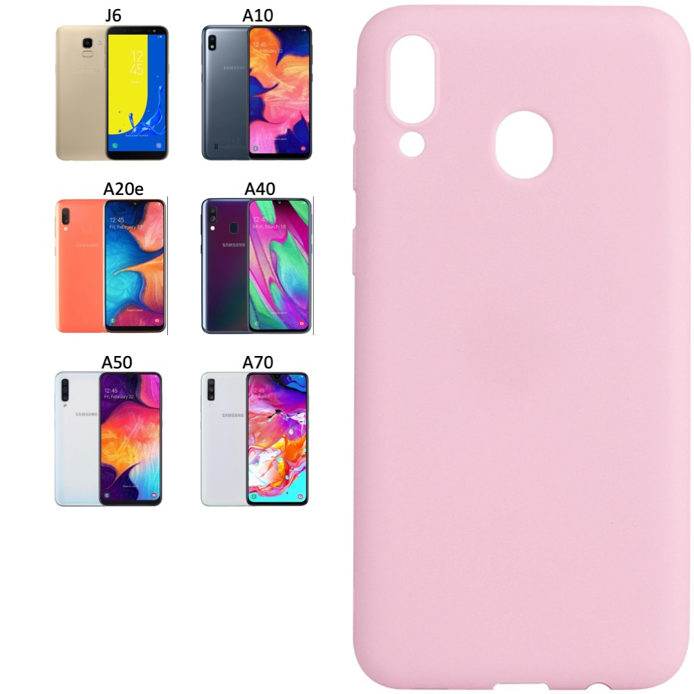 Silikon TPU skal Samsung A20e/A70/A50/A40/A10/J6 fodral svart - - 6