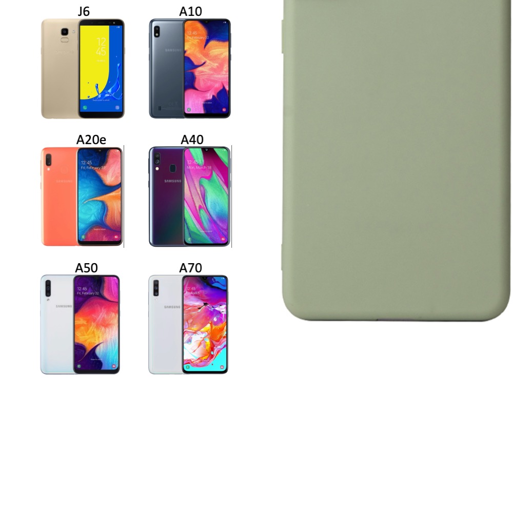 Silikon TPU skal Samsung A20e/A70/A50/A40/A10/J6 fodral svart - - 9