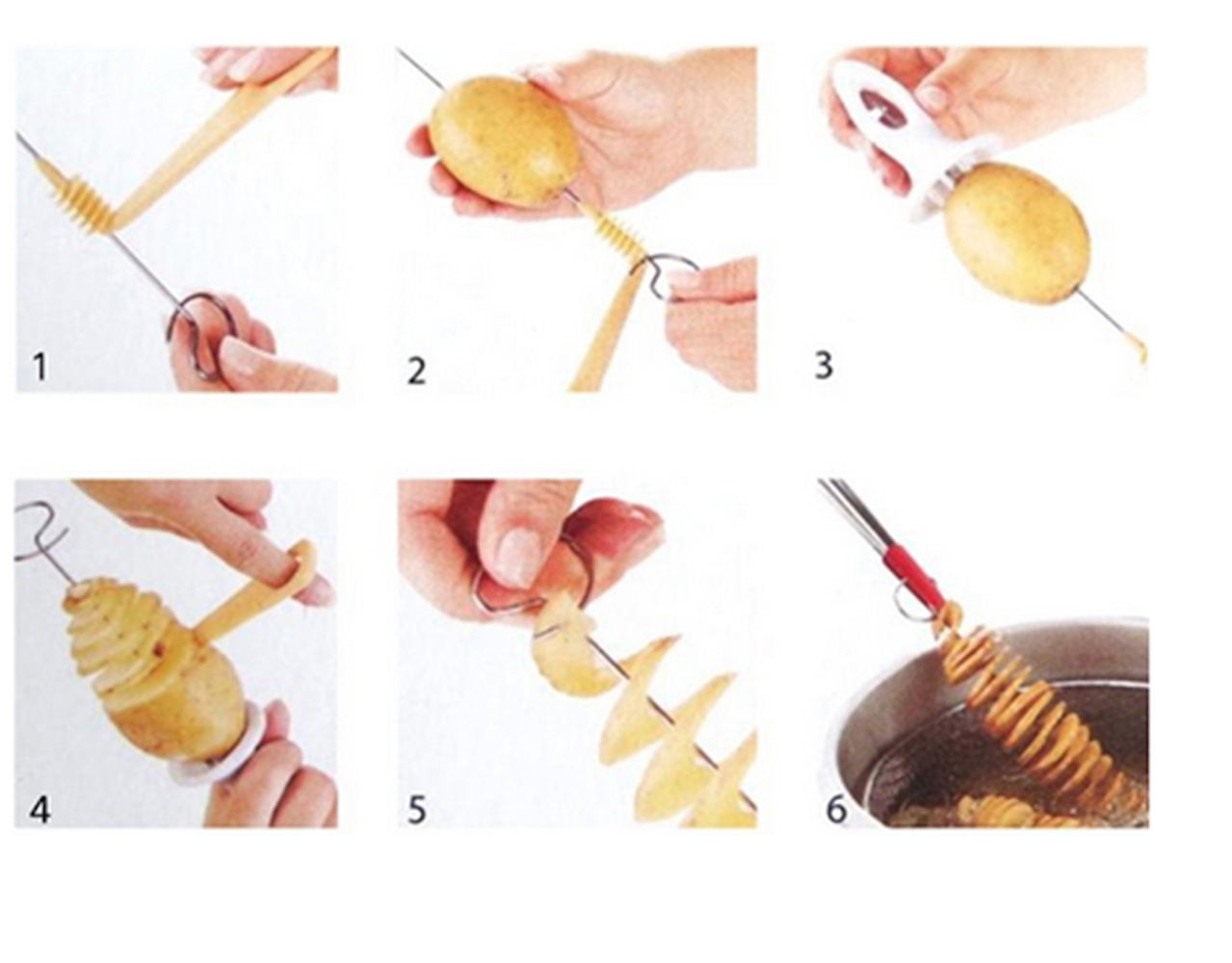 4-pack grillpinnar/ fritöspinnar fritös grilla spiral potatis - 3