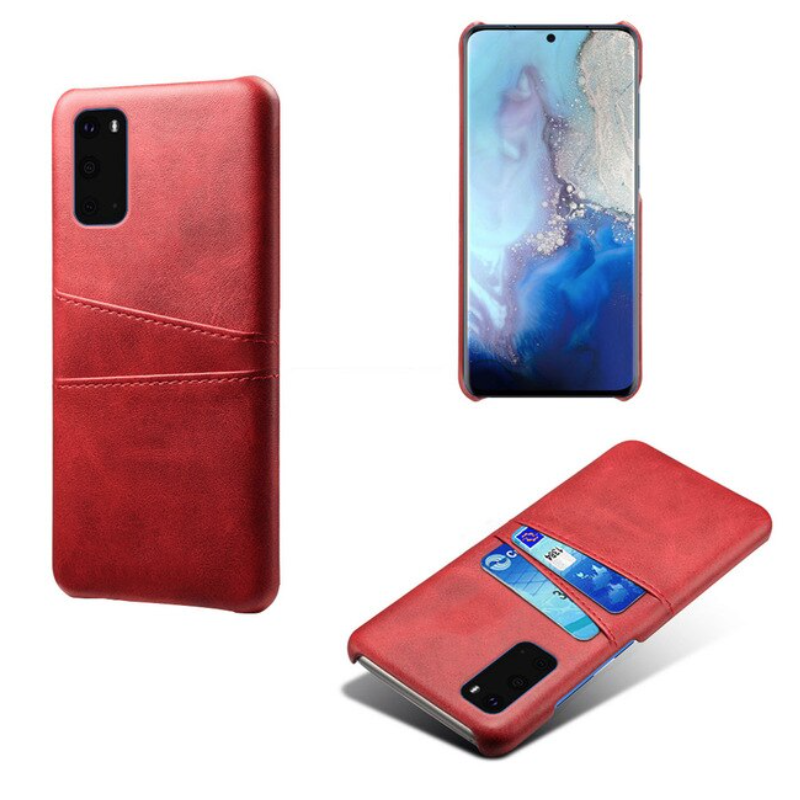Samsung S20 skydd skal fodral skinn åt kort visa amex mastercard - 7