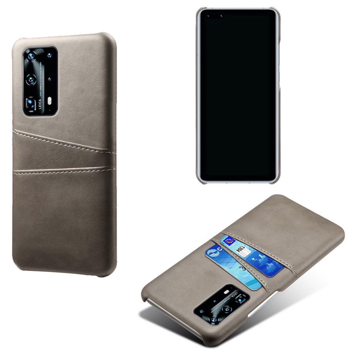 Huawei P40 Pro skal fodral skydd skinn läder kort kredit visa - 13