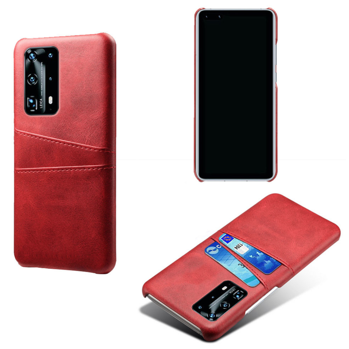 Huawei P40 Pro skal fodral skydd skinn läder kort kredit visa - 7