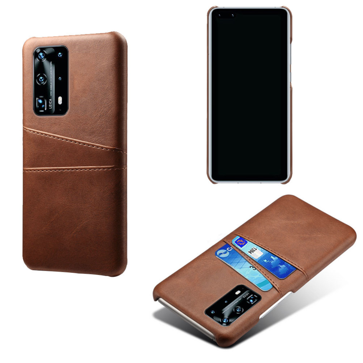 Huawei P40 Pro skal fodral skydd skinn läder kort kredit visa - 11