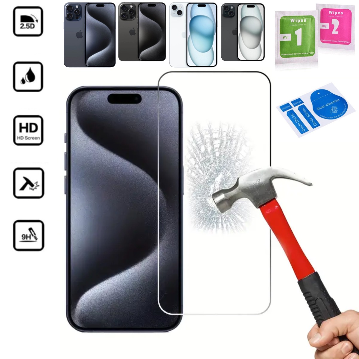 Iphone 15 Pro/Plus/ProMax skärmskydd Premium -