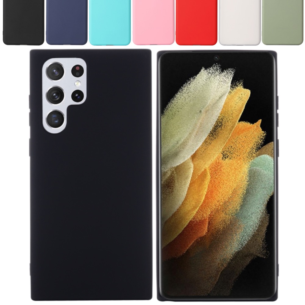 Silikon TPU skal Samsung S22 Ultra fodral mobilskal skärmskydd - 4