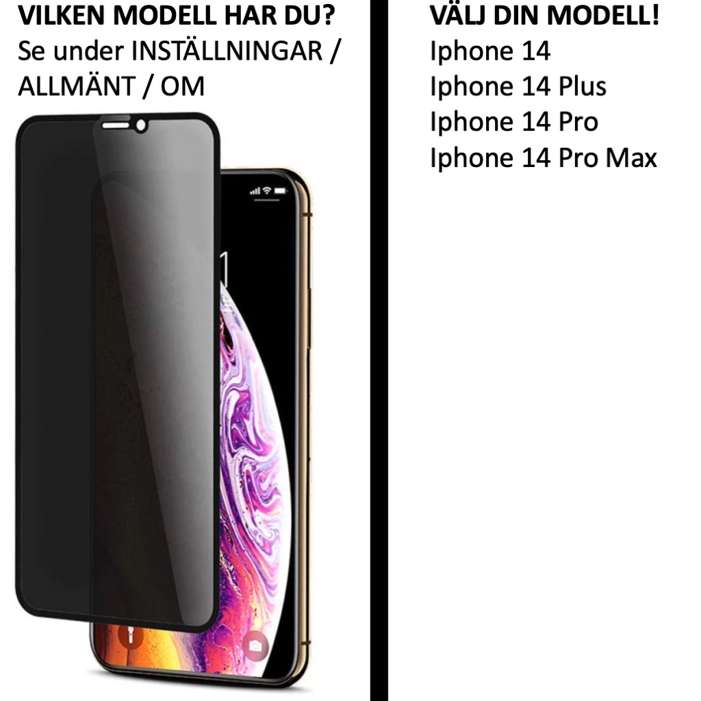 Iphone 14 Pro/ProMax/Plus/skal skärmskydd privacy - - 2