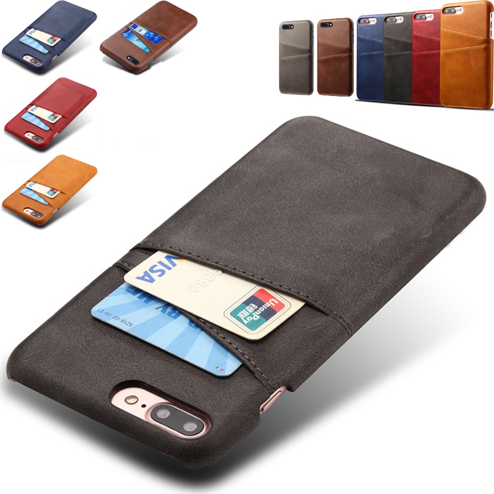Iphone 7 Plus 8 Plus + skydd skal fodral kort visa mastercard  - 16