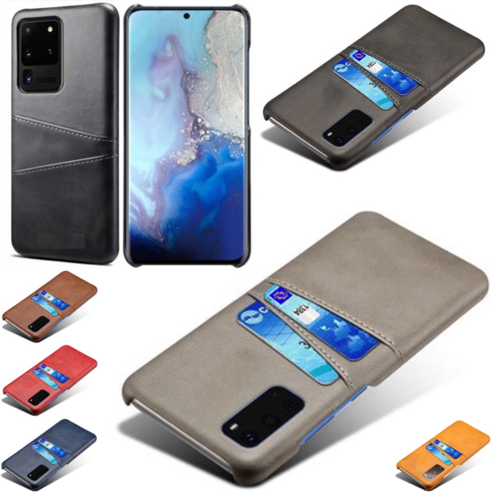 Samsung S20 Ultra skydd skal fodral skinn kort visa amex mastercard - 13