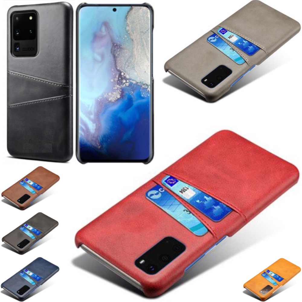 Samsung S20 Ultra skydd skal fodral skinn kort visa amex mastercard - 7