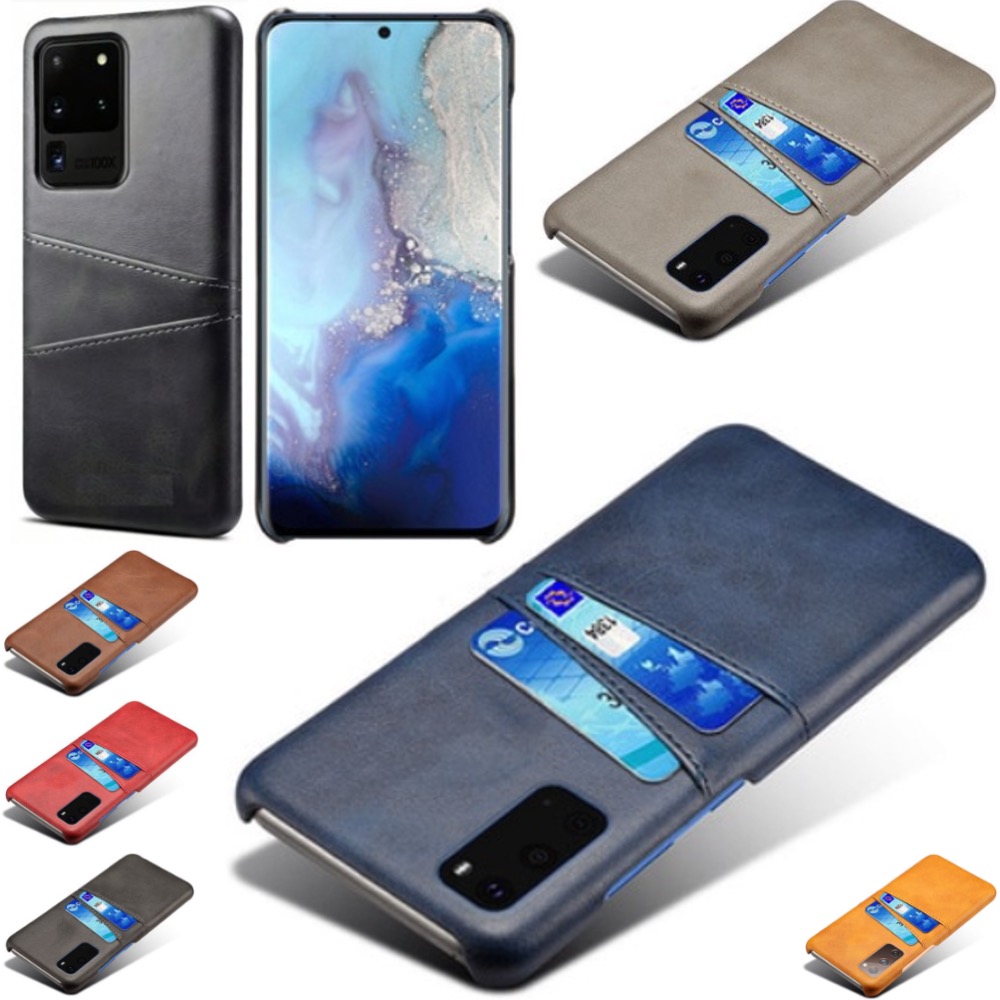 Samsung S20 Ultra skydd skal fodral skinn kort visa amex mastercard - 5