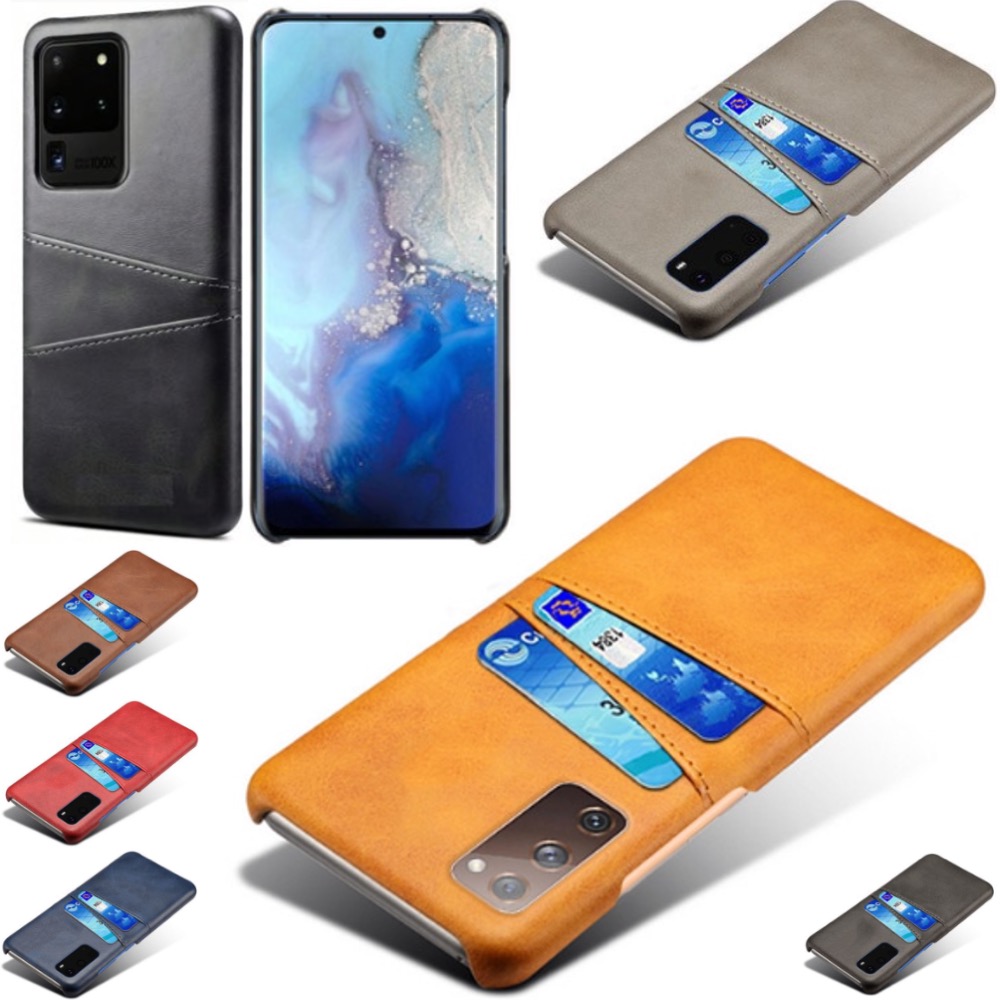 Samsung S20 Ultra skydd skal fodral skinn kort visa amex mastercard - 9