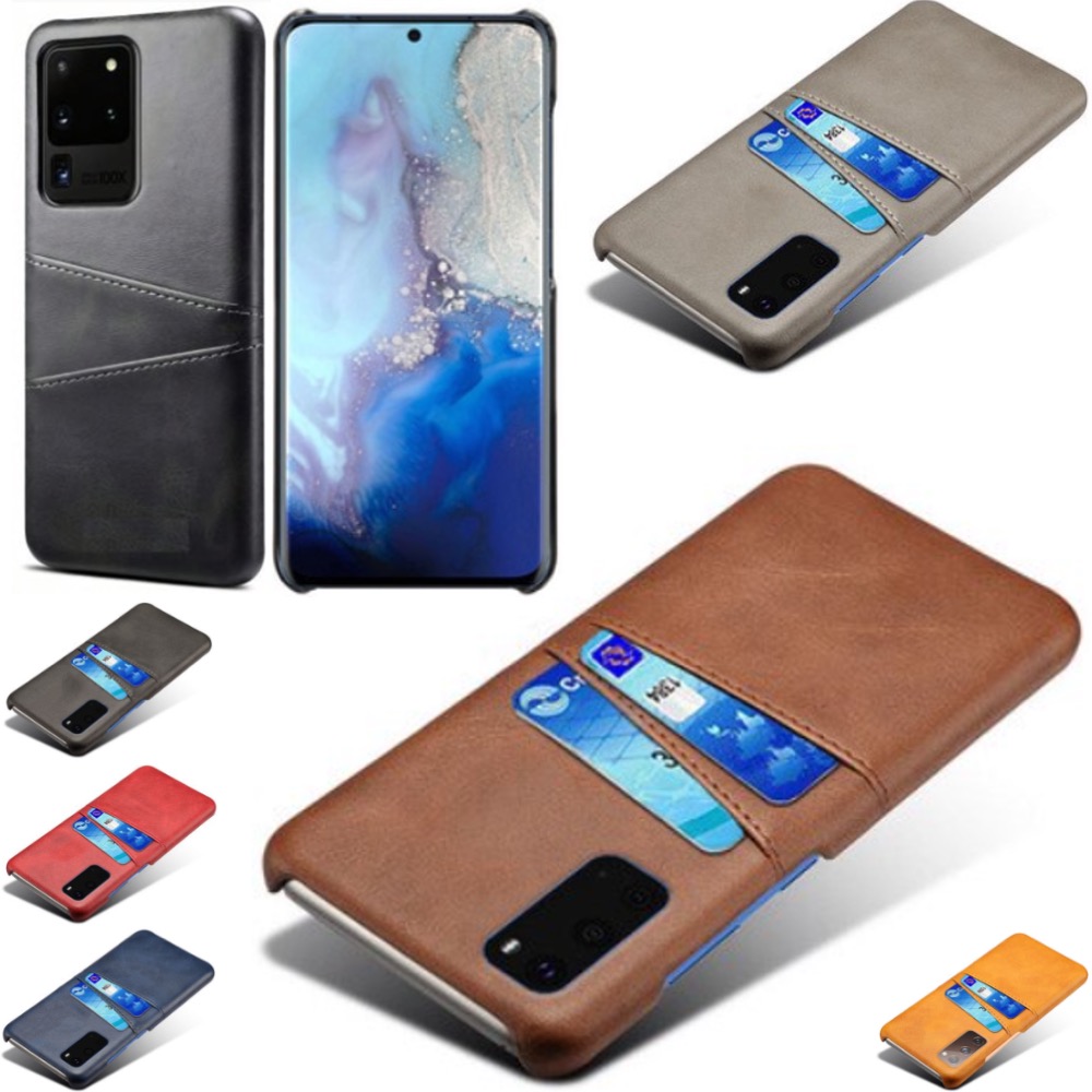 Samsung S20 Ultra skydd skal fodral skinn kort visa amex mastercard - 11