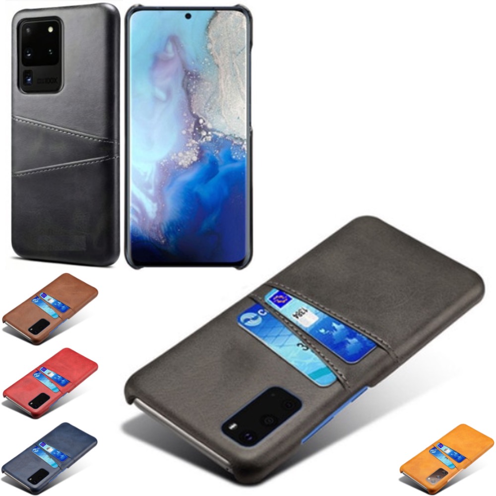 Samsung S20 Ultra skydd skal fodral skinn kort visa amex mastercard - 2