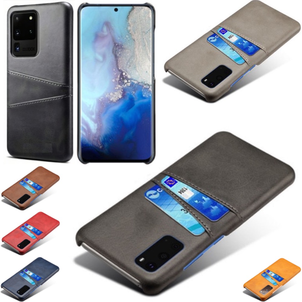 Samsung S20 Ultra skydd skal fodral skinn kort visa amex mastercard - 3