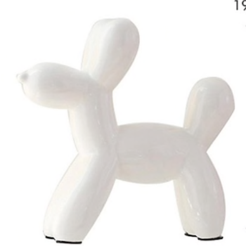Exklusiv sparbössa vit hund i porslin