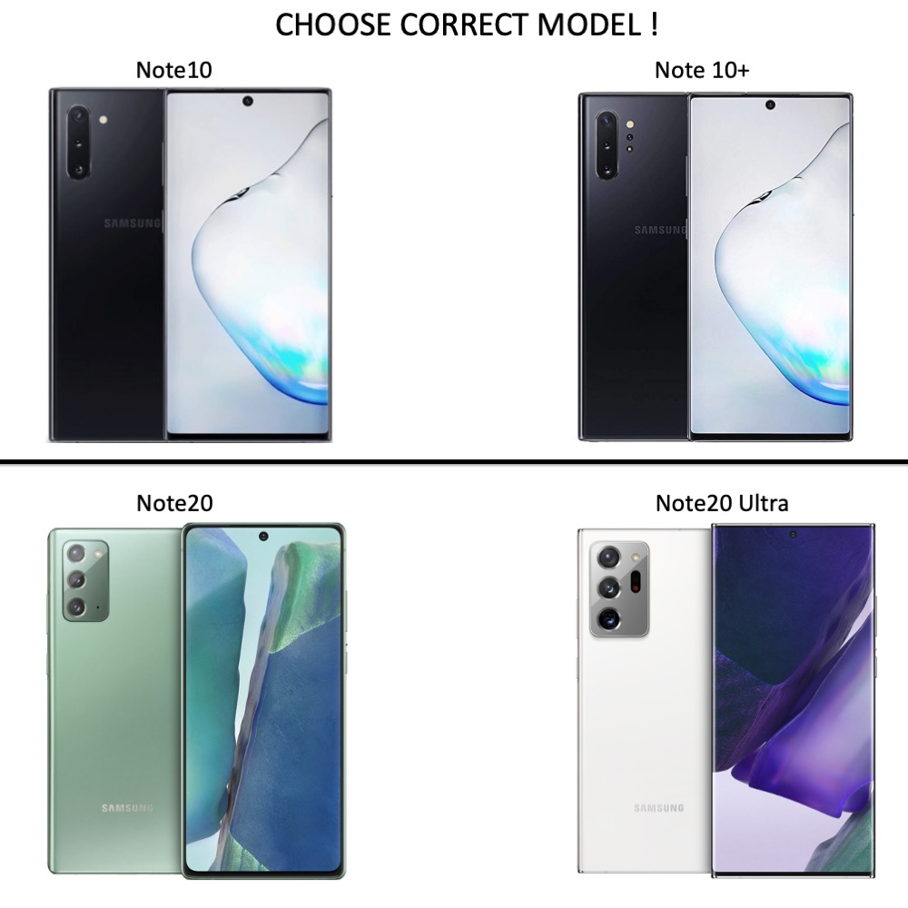 Svart slot korthållare skal Samsung Note 10/20 Plus/Ultra - - 2