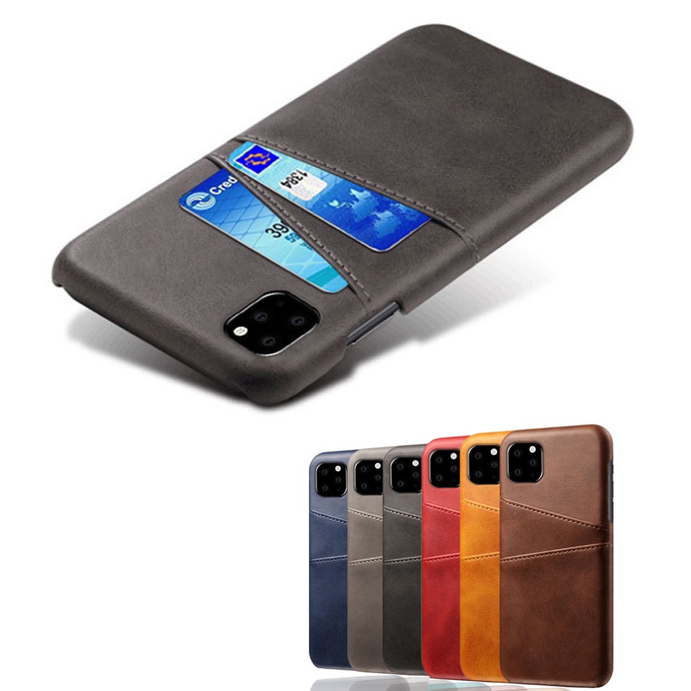 Iphone 11 skydd skal fodral skinn läder kort visa amex 