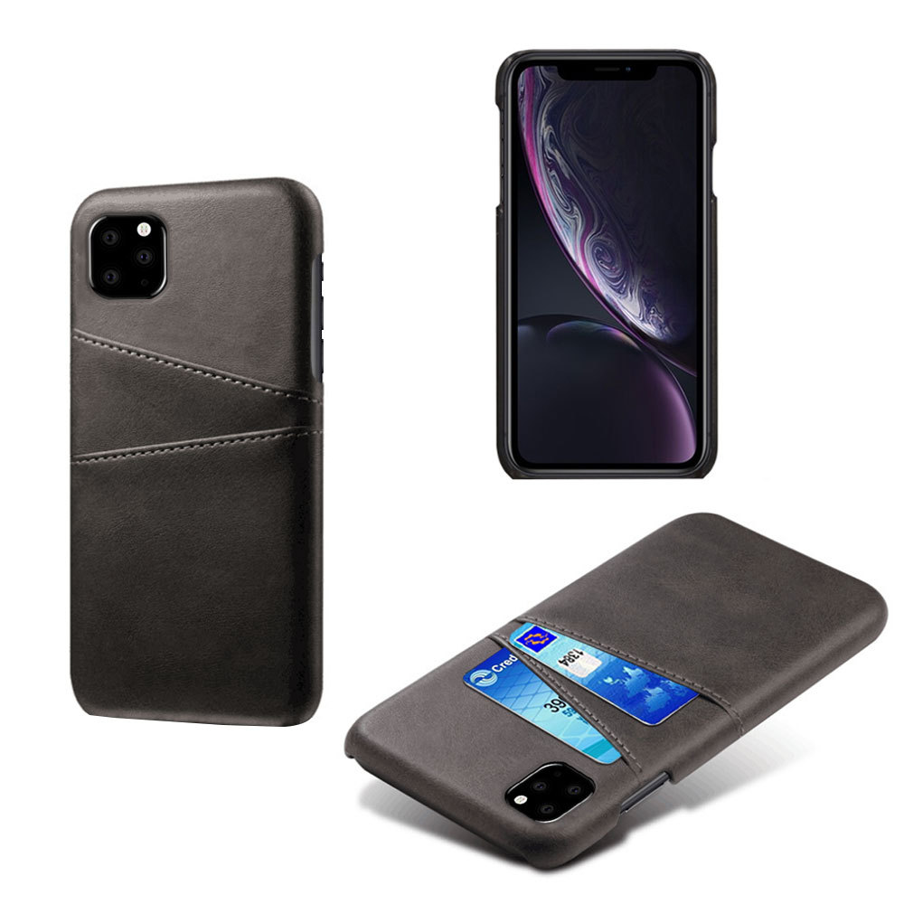 Iphone 11 Pro skydd skal fodral skinn läder kort visa amex  - 3