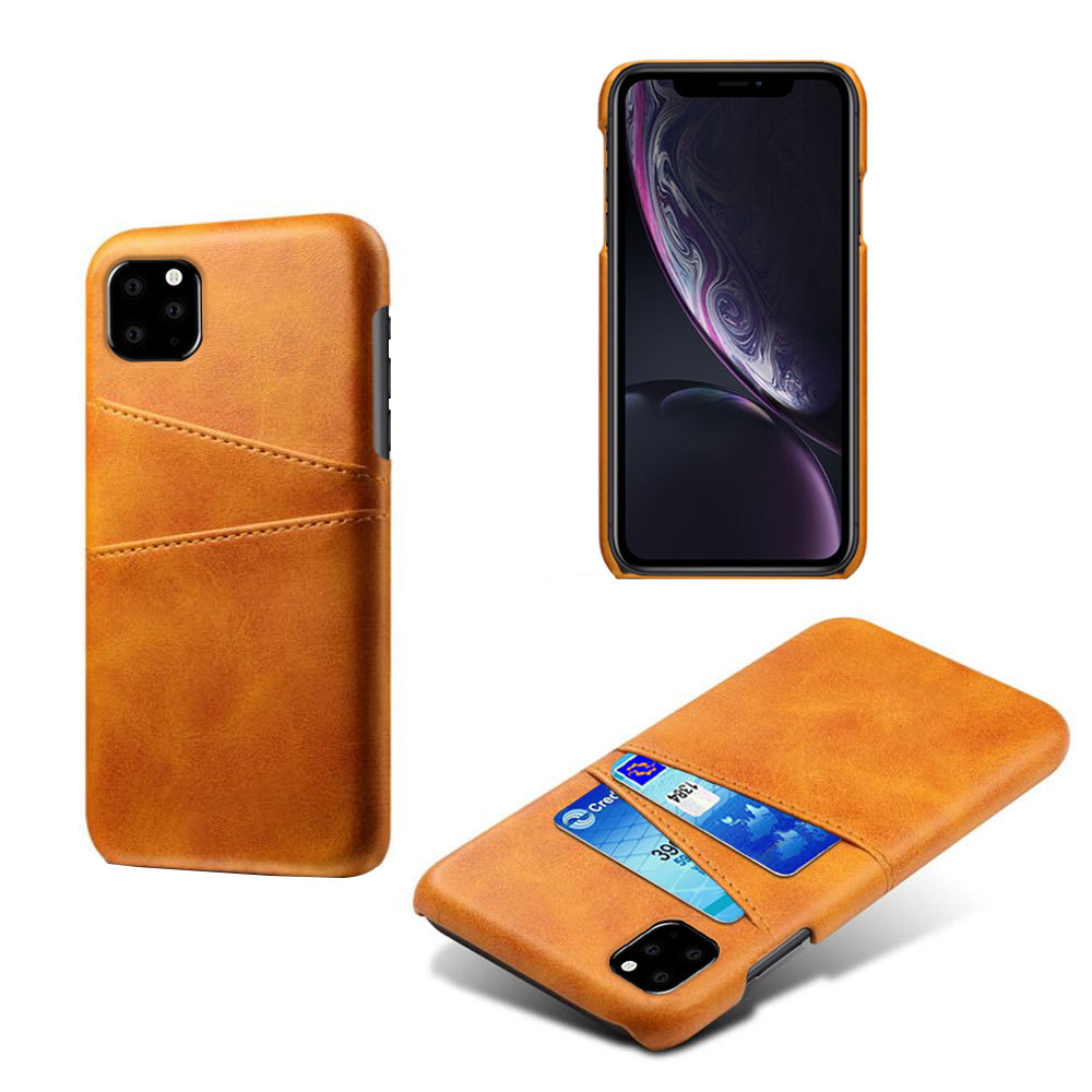 Iphone 11 Pro skydd skal fodral skinn läder kort visa amex  - 9