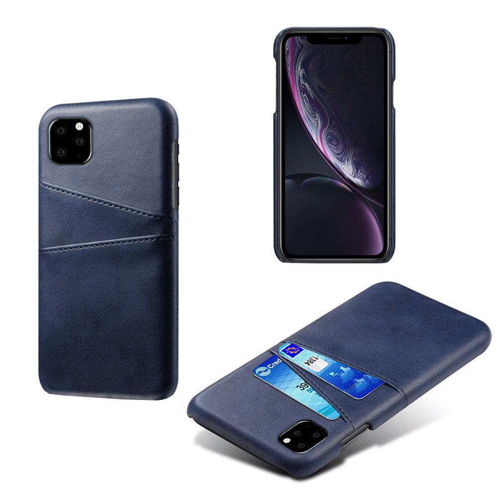 Iphone 11 Pro skydd skal fodral skinn läder kort visa amex  - 5