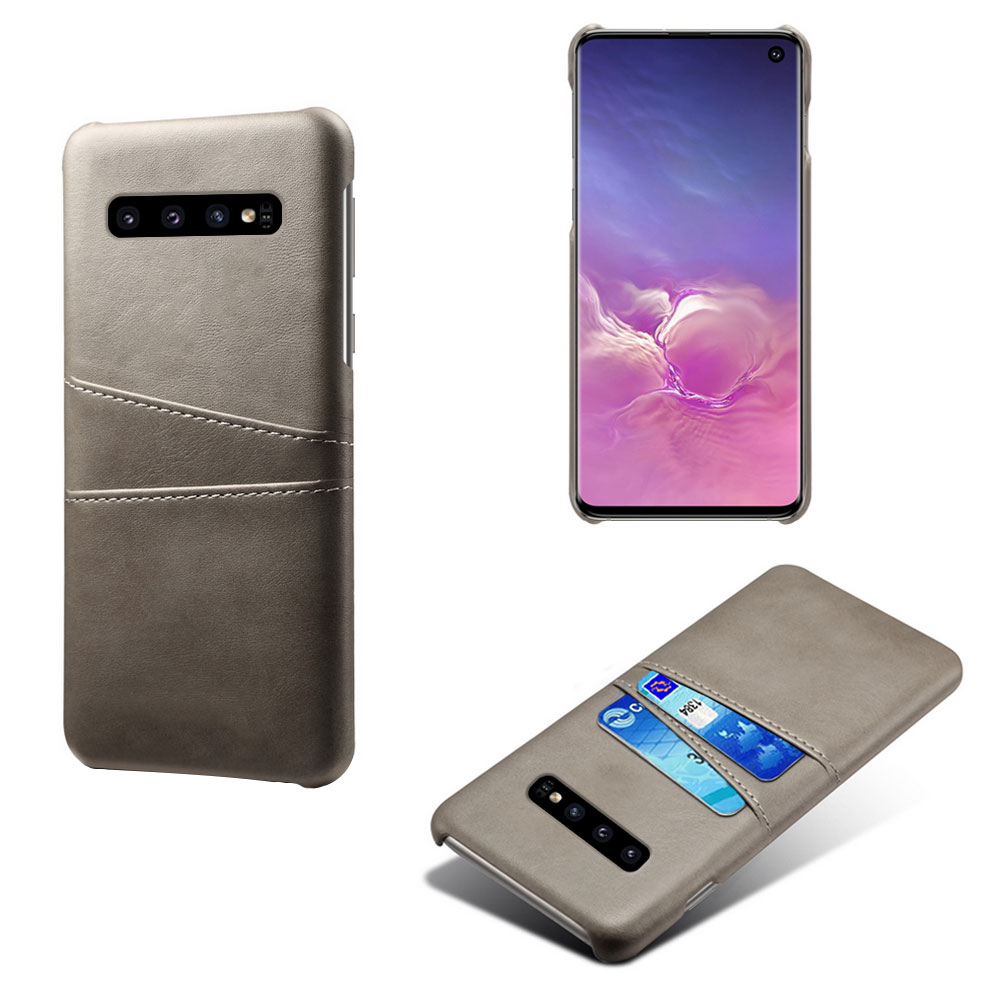Samsung S10 skydd skal fodral skinn åt kort visa amex mastercard - 13