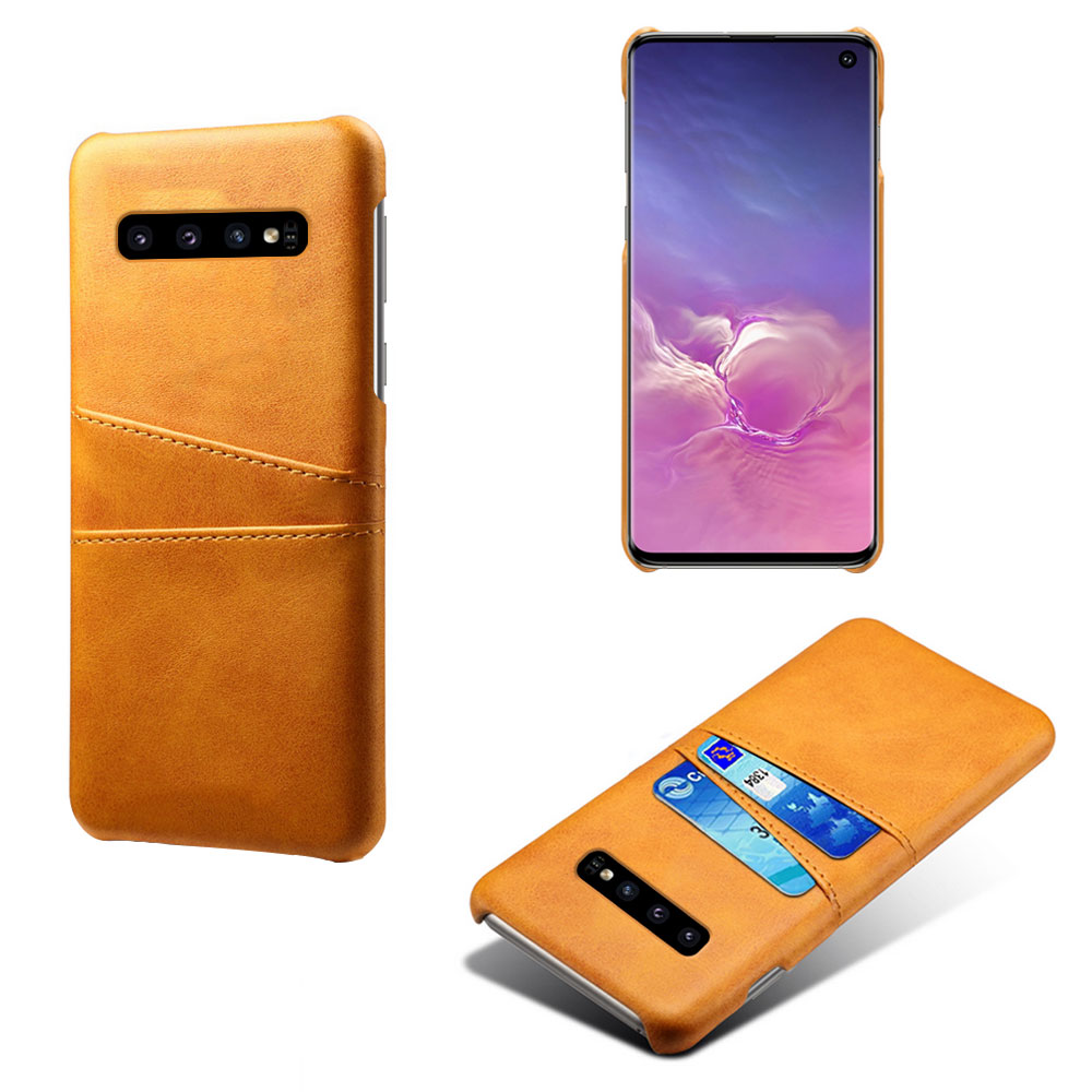 Samsung S10 skydd skal fodral skinn åt kort visa amex mastercard - 9