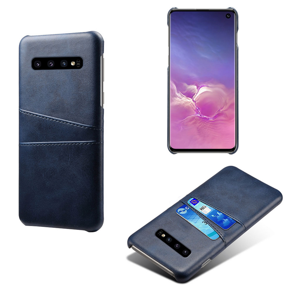 Samsung S10 skydd skal fodral skinn åt kort visa amex mastercard - 5