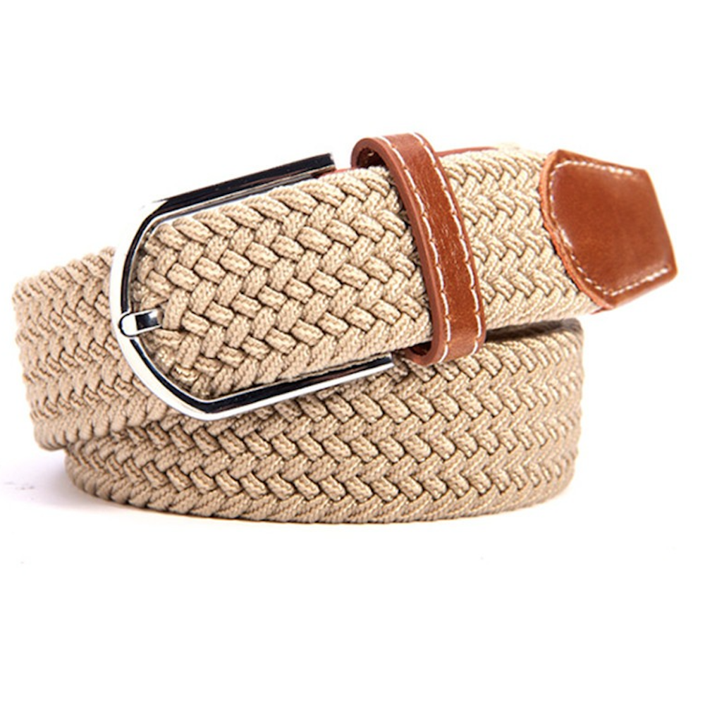 Flätat canvas skärp, beige