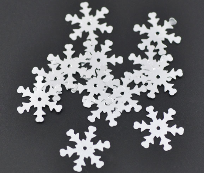 100 pack konfetti snöflinga, silverfärgad - 2