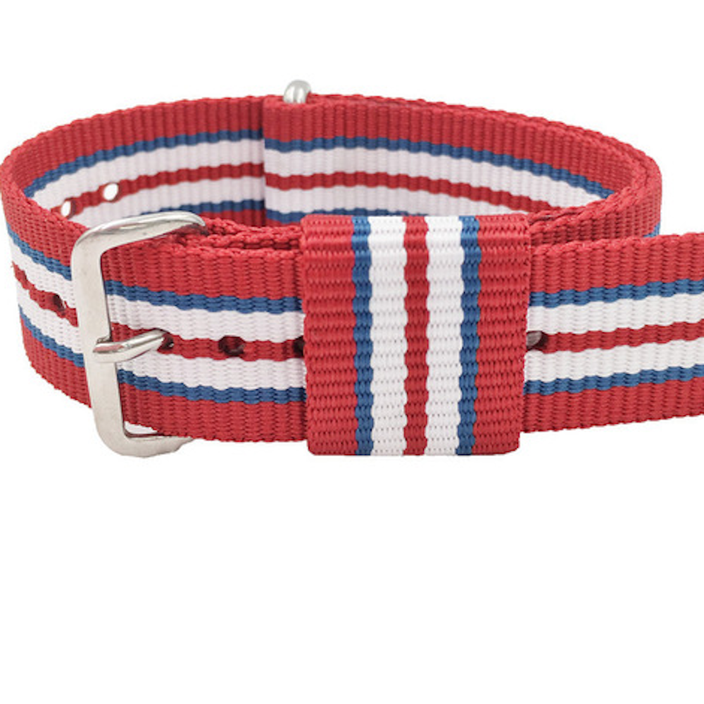 Natoband herr klocka 20 mm silver spänne - 4