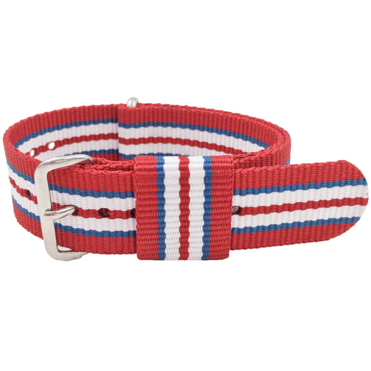Natoband herr klocka 20 mm silver spänne