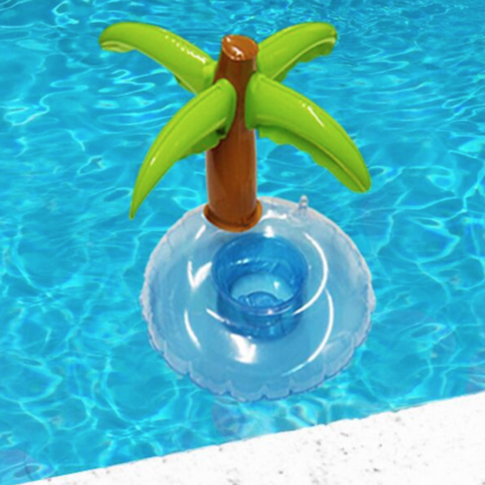 Flytande bord till pool basäng, palm med drinkhållare - 3