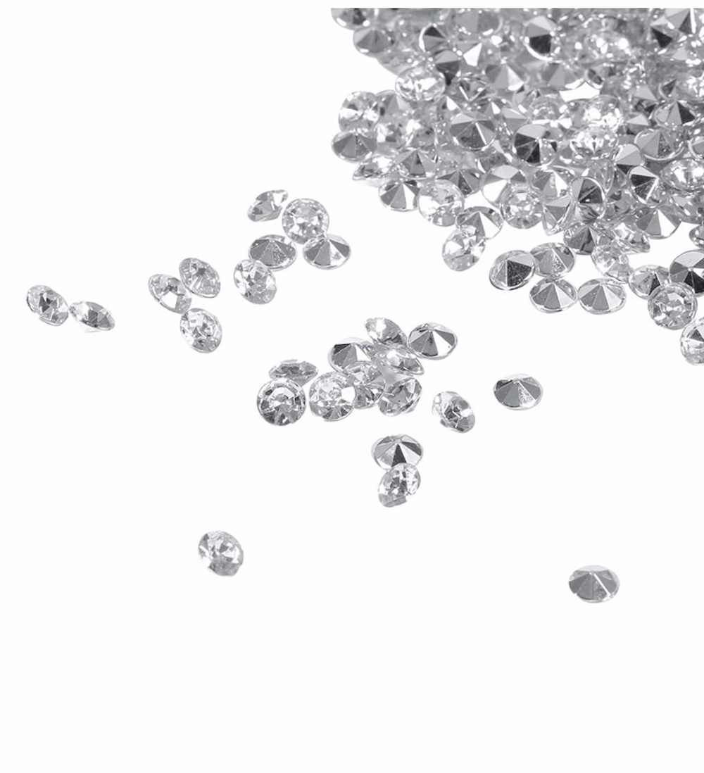 100 pack diamanter silver bordsdekorationer fest dop bröllop
