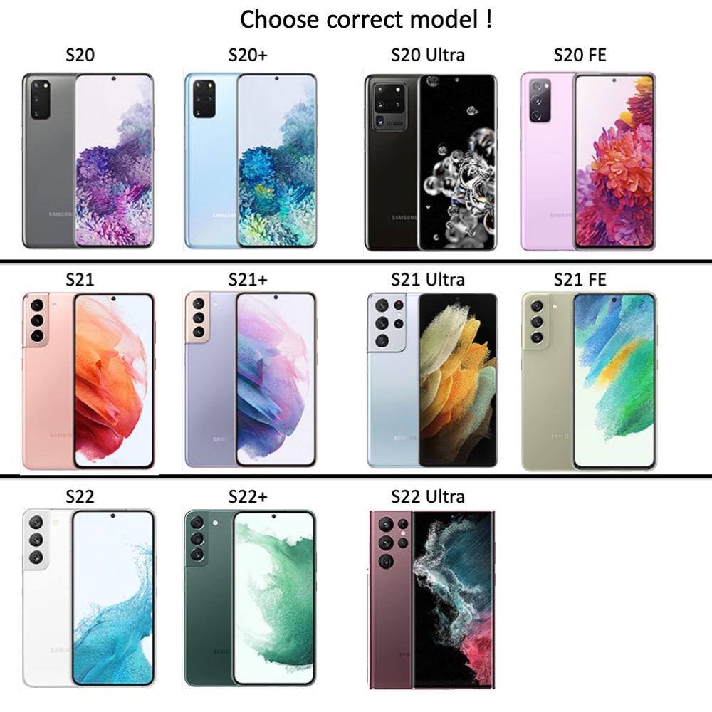 Svart slot korthållare skal Samsung S22/S21/S20 FE/Ultra/Plus - - 2