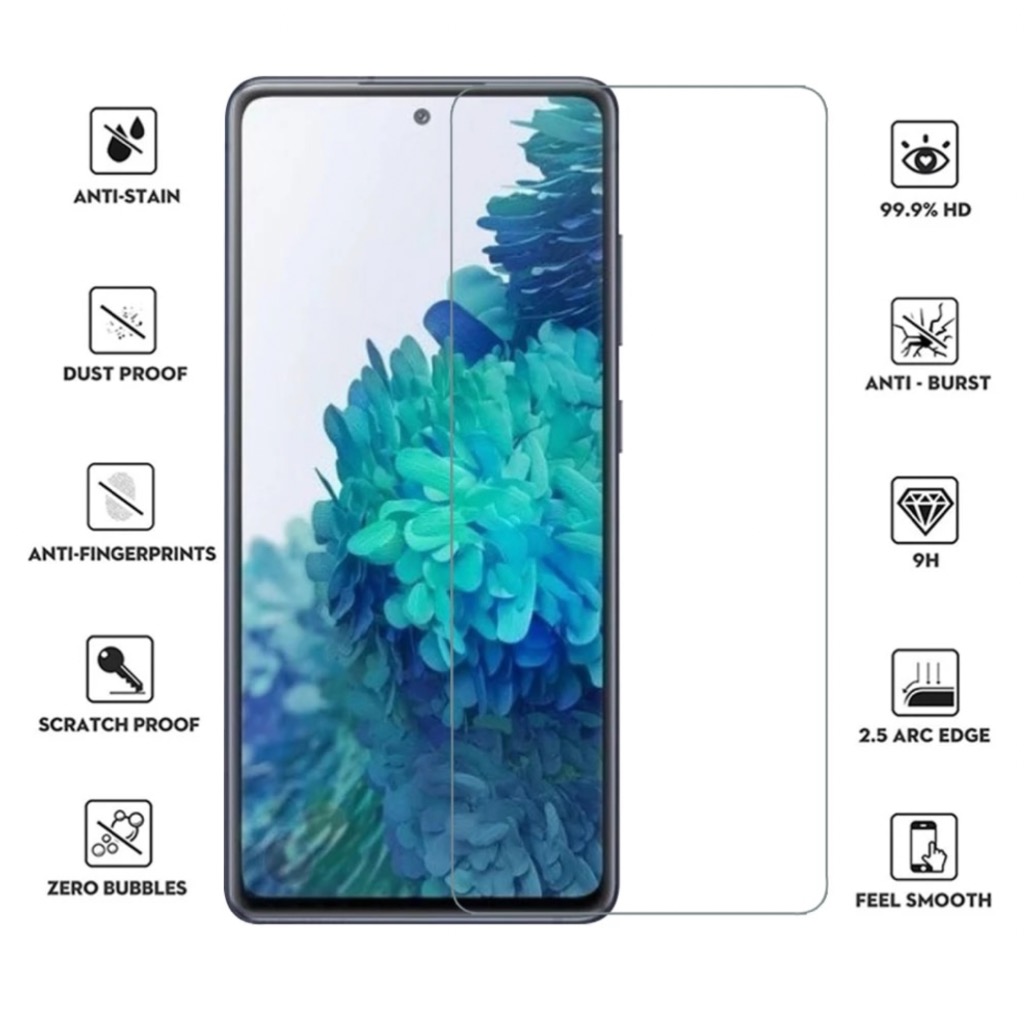 Samsung S21 FE skärmskydd 9H passar skal fodral hörlurar - - 2